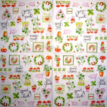054 Glück - 1-ply (Crinkle/Spots) - Waved Edge